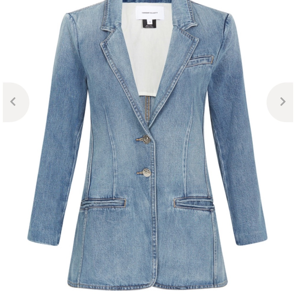 Current/Elliott “High Ball” Light Blue Denim Blazer